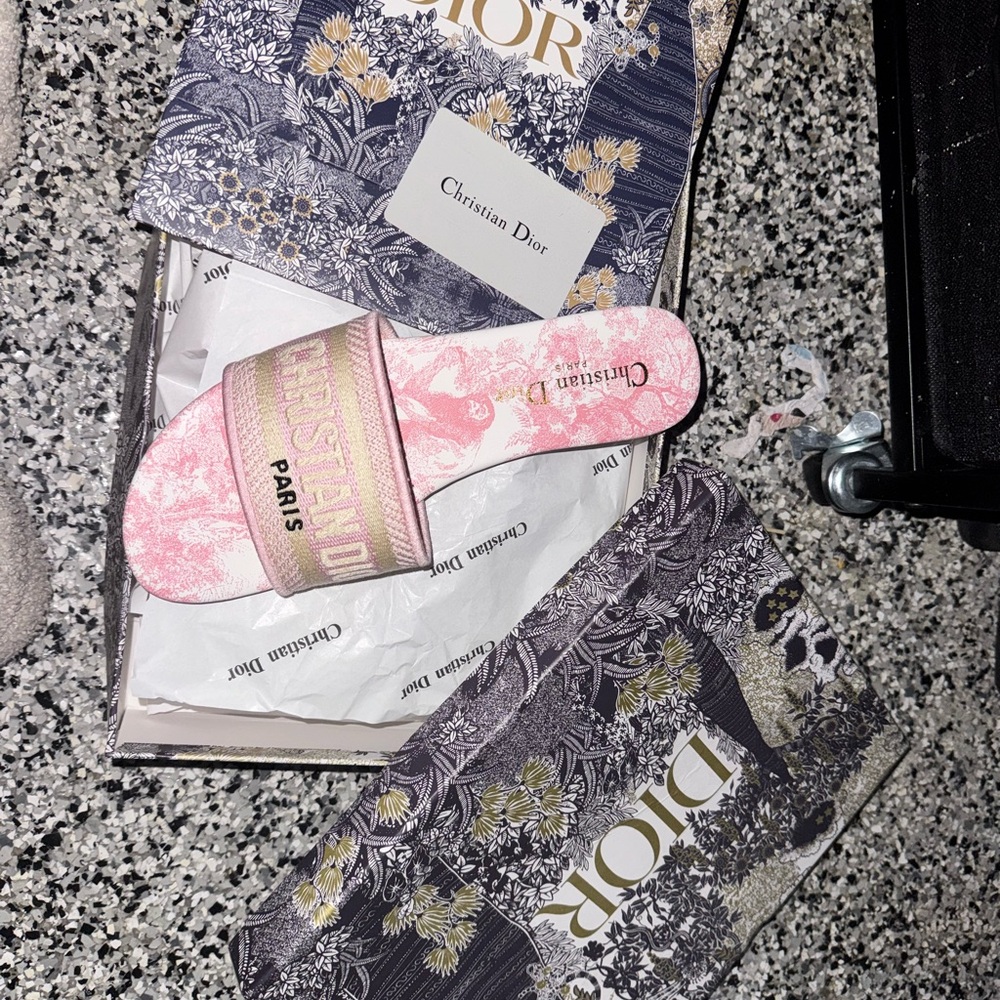 Dior Pink and Cream Sandals